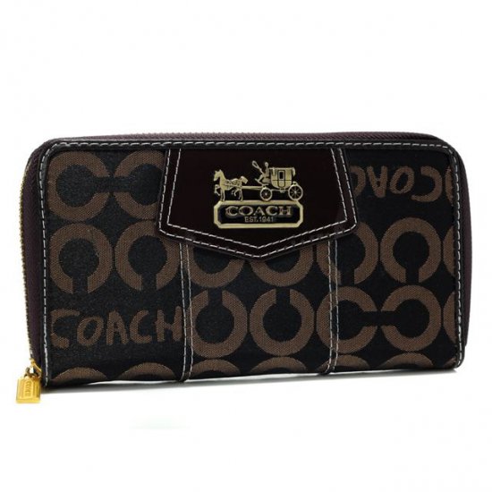 Coach In Signature Large Coffee Wallets AXN | Women